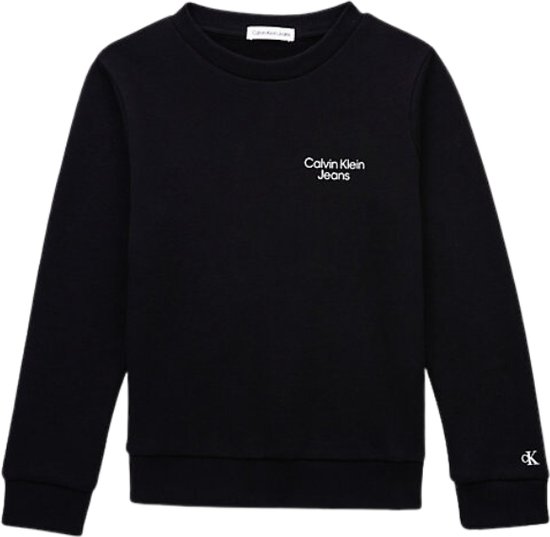 Calvin Klein CKJ STACK LOGO SWEATSHIRT Jongens Trui - Black - Maat 152 | bol
