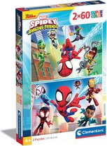 Clementoni - Puzzel - 2x60 Stukjes - Spidey en Zijn Geweldige Vrienden - Kinderen