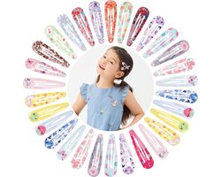 40 Stuks - Meisjes Haarspeldjes Gebloemd - Haarclipjes - 20 printjes - Kinder Haaraccessoires