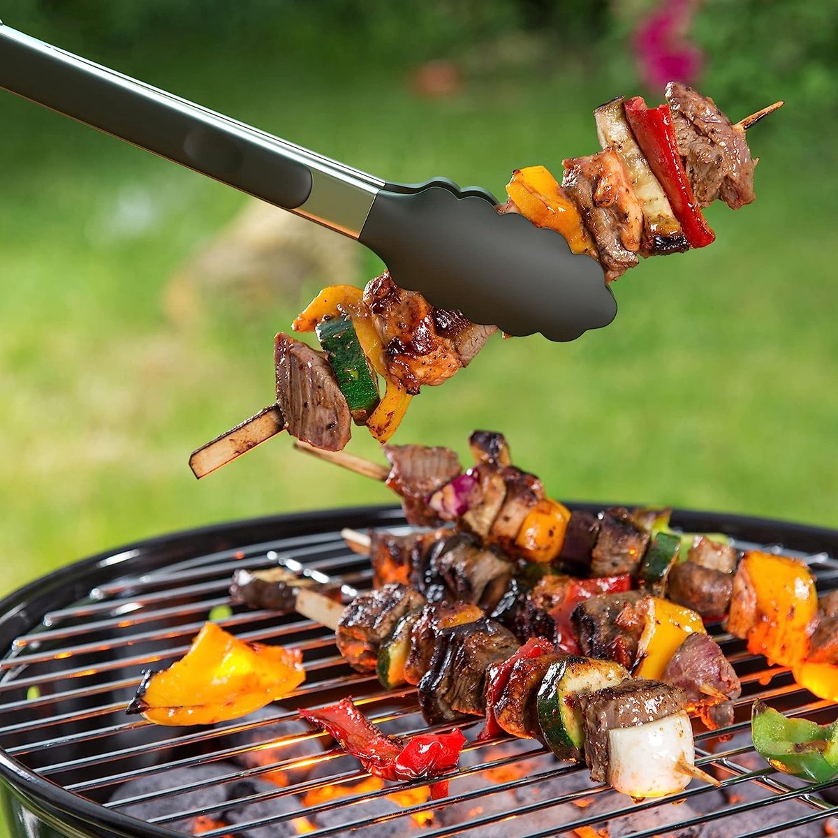 Keukentang RVS 3 Delige Set - Serveertang - BBQ Tang - Barbecue Tang - Vleestang - Vis tang - Grilltang - Saladetang - Keukentangen - BBQ Accessoires - Zwart - Met ophangoog - Keukengerei - Keukengadget - Vaatwasser bestendig - 3 Handige maten — afbeelding 7