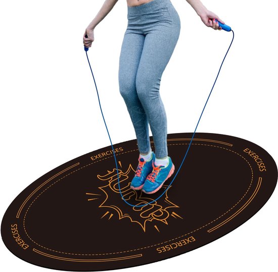 Jump Rope Mat Grote ovale schokabsorberende oefenmat dik, duurzame antislip Jump Rope mat voor thuis, gym en outdoor (55 x 36 