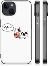Telefoon Hoesje Gepersonaliseerd Cadeau Geschikt voor iPhone 15 Plus Foto hoesje met Zwarte rand Cow