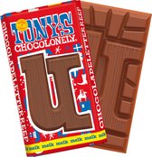 Tony's Chocolonely Chocolade Letter U - Melkchocolade Reep - Schoencadeautje Sint - Fairtrade Belgische Chocolade - 180 Gram