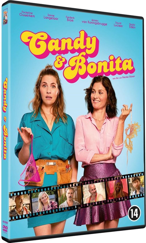Twee vrouwen met de titel Candy & Bonita. Rechts een vrouw met een roze shirt en paarse rok. Links een vrouw met blauw shirt en gereedschapsriem.