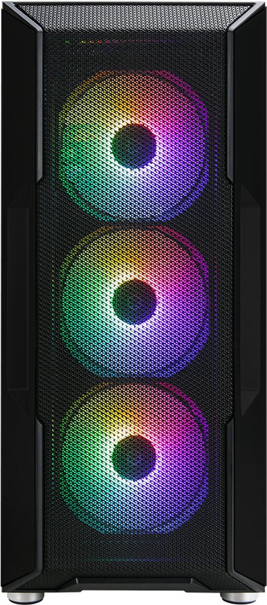 Zalman I3 Neo Black ATX Mid Tower PC Case, Mesh front for efficient cooling, Pre-installed fan: 3 x 120mm white LED front, 1 x 120mm white LED rear, 2 x 3.5, 3 x 2.5, Arcyl window left, 457(D) x 195(W) x 467(H)mm