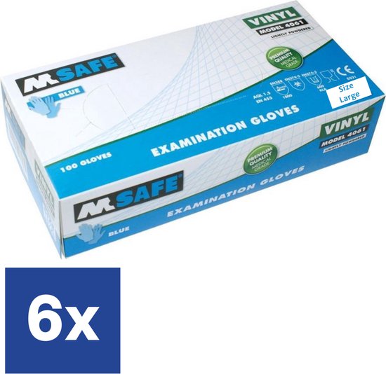 Handschoenen Large Nitril Ongepoederd Blauw 100 Stuks kopen