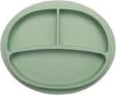 Siliconen bord ovaal groen met zuignap - siliconen bord ovaal zuignap - bord met zuignap
