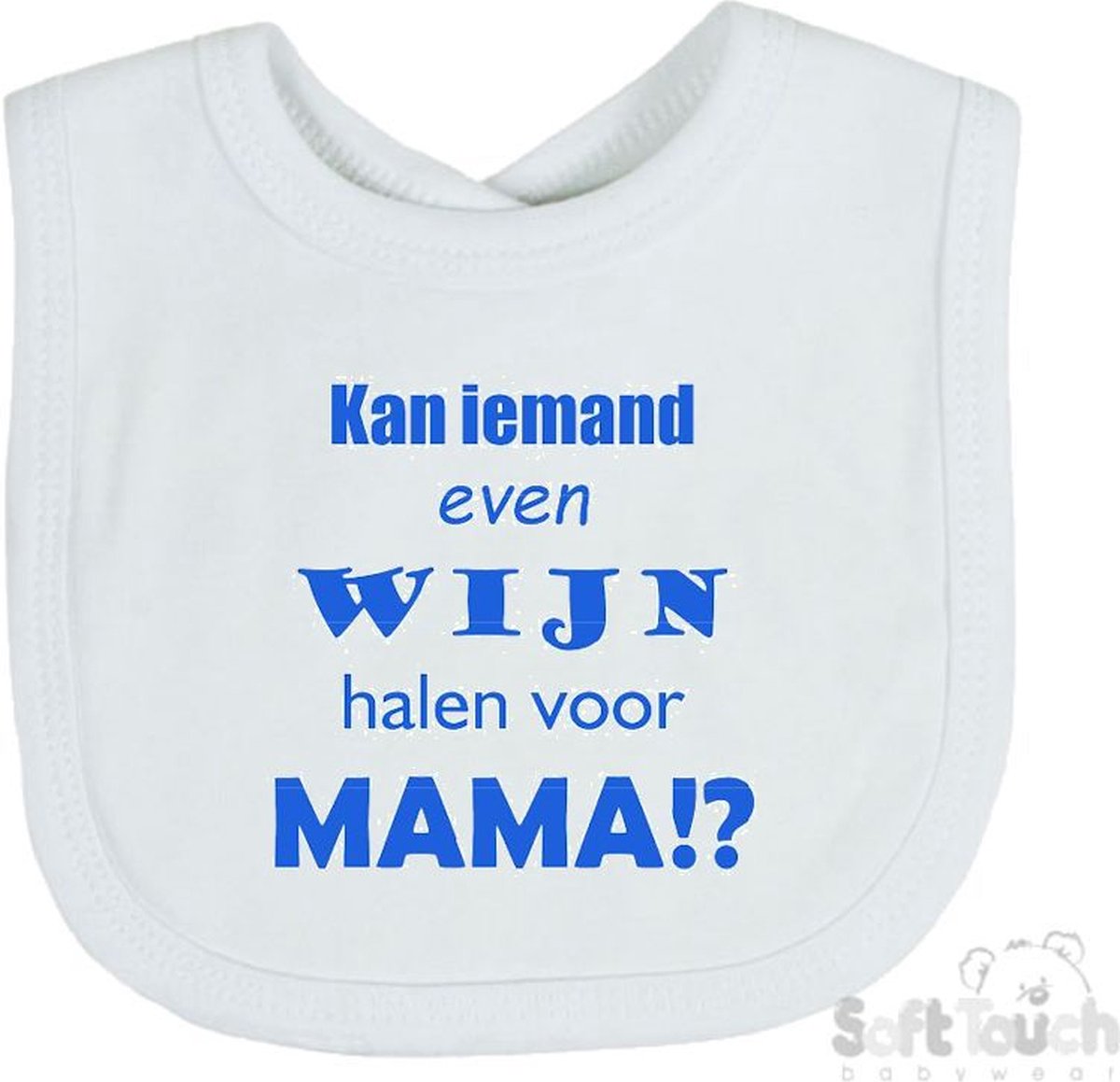 Goedkoopste Soft Touch Slabber Kan iemand even wijn halen voor mama! Unisex Moeder Moederdag Mama Katoen Wit/blauw Maat 33x22 Cm