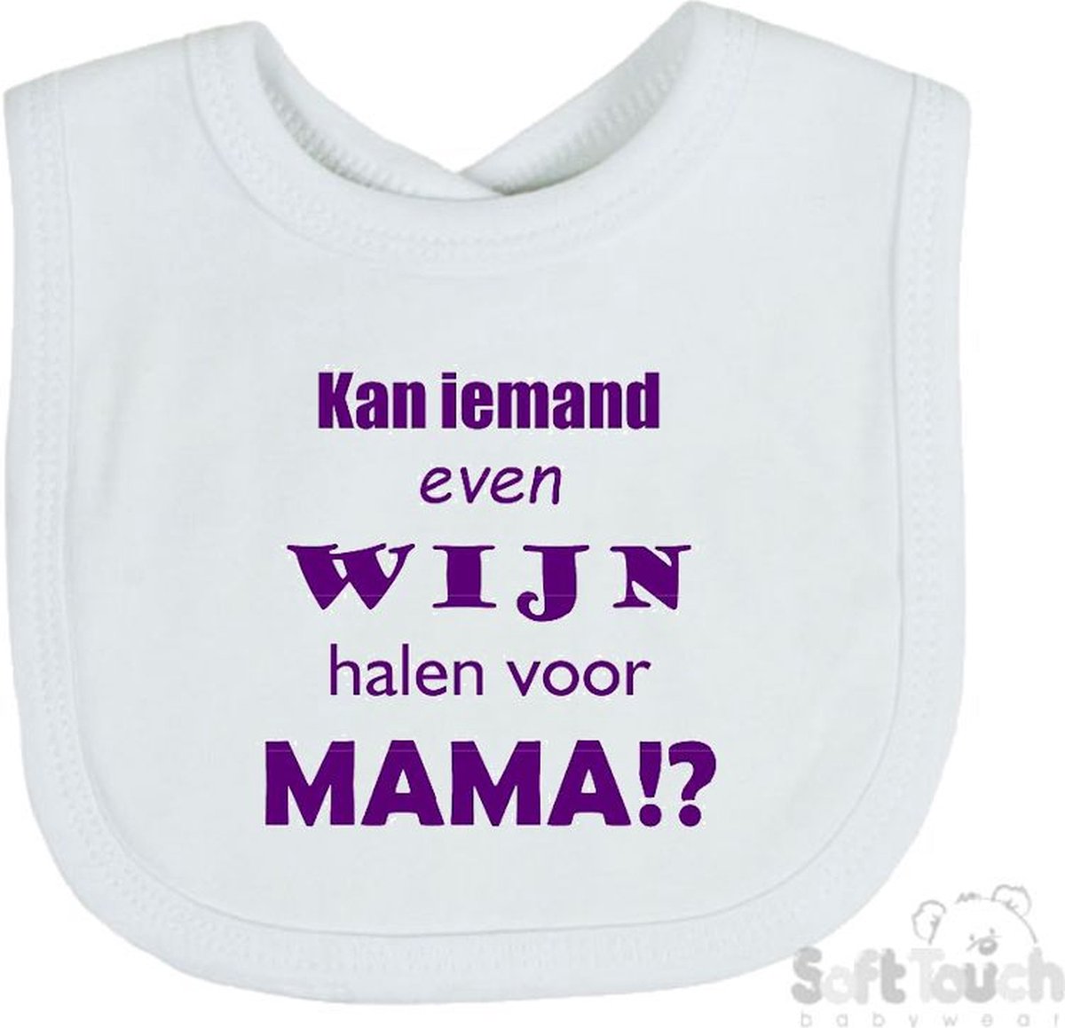 Goedkoopste Soft Touch Slabber Kan iemand even wijn halen voor mama! Unisex Moeder Moederdag Mama Katoen Wit/paars Maat 33x22 Cm