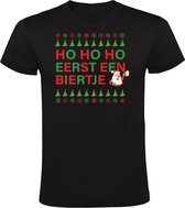 Ho ho ho eerst een biertje Heren T-shirt - kerst - feest - christmas - kerstman - bier - feestdagen - kerstmis - cadeau - grappig