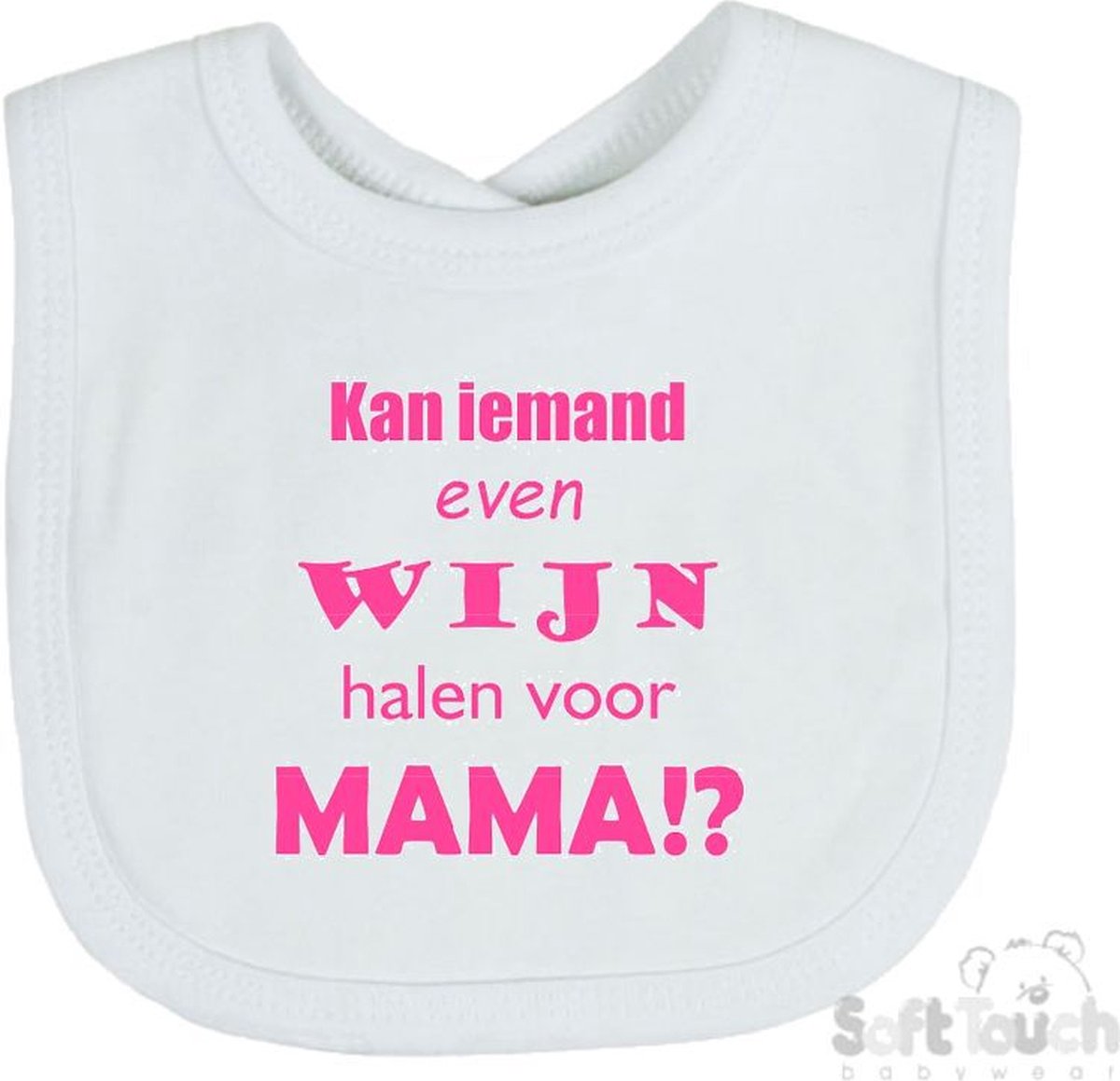 Goedkoopste Soft Touch Slabber Kan iemand even wijn halen voor mama! Unisex Moeder Moederdag Mama Katoen Wit/roze Maat 33x22 Cm