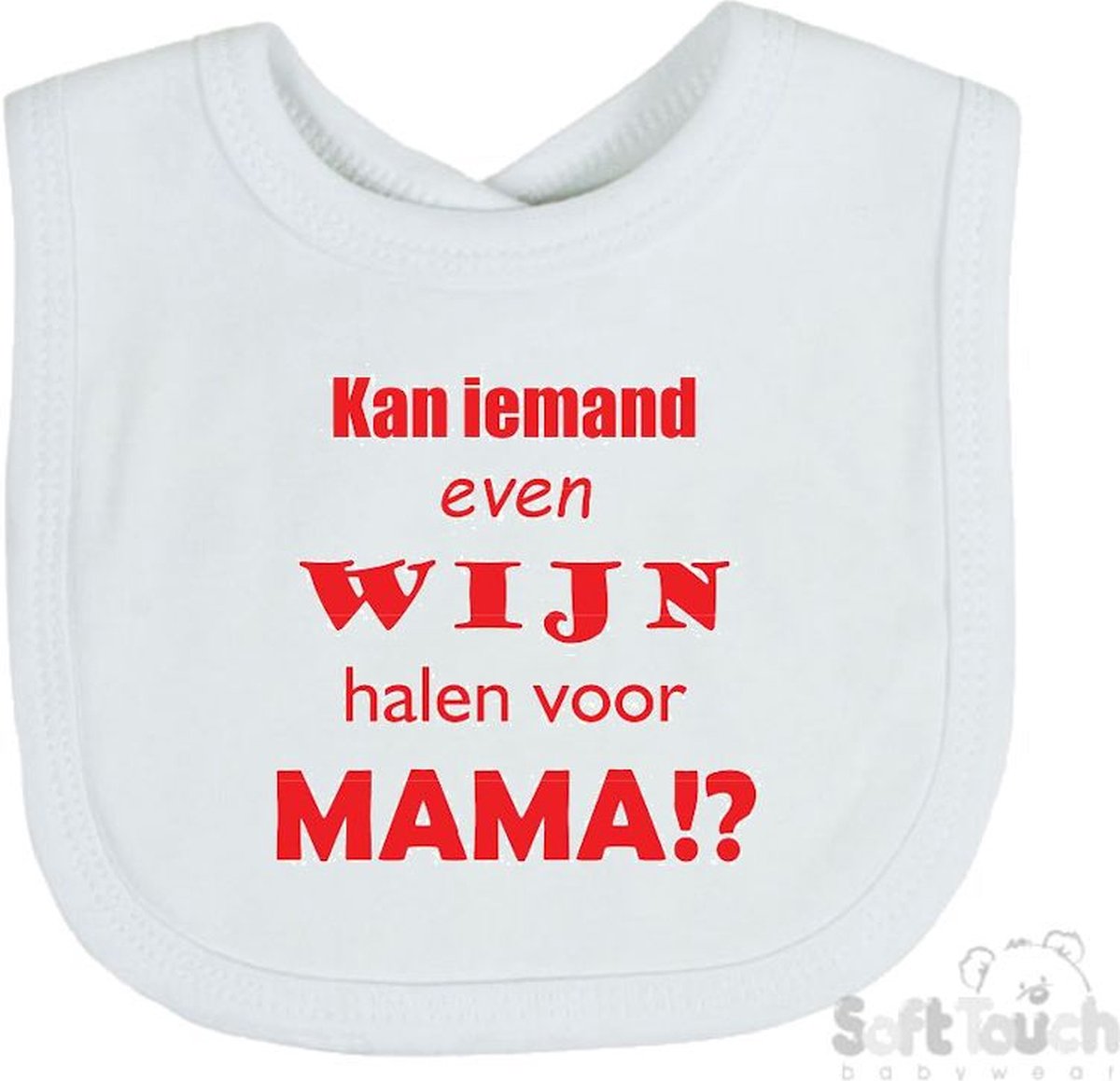 Goedkoopste Soft Touch Slabber Kan iemand even wijn halen voor mama! Unisex Moeder Moederdag Mama Katoen Wit/rood Maat 33x22 Cm