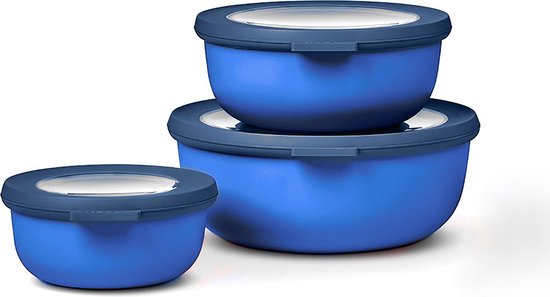 Mepal - Multikom Cirqula vershouddoos set - 350 + 750 + 1250 ml - Rond - Vivid blue
