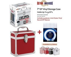 Retro Musique KXRM22R rode 7 inch EP platenkoffer incl. sleeves