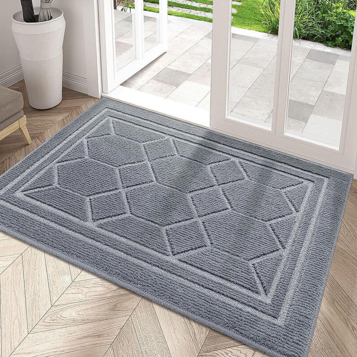 Paillasson antidérapant, anti-salissure, lavable en machine et tapis entrée  absorbant eau pour une utilisation en