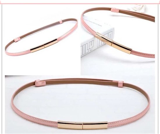 Jurkriem roze - Riem voor jurk - Tailleriem - Luxe Tailleriem - Ceintuur - Goud Kleurig - Riem voor Om De Taille/Middel - Omslag Riem - Dames Jurk Accessoire - Damesriem - roze Tailleriem - Tailleriem roze