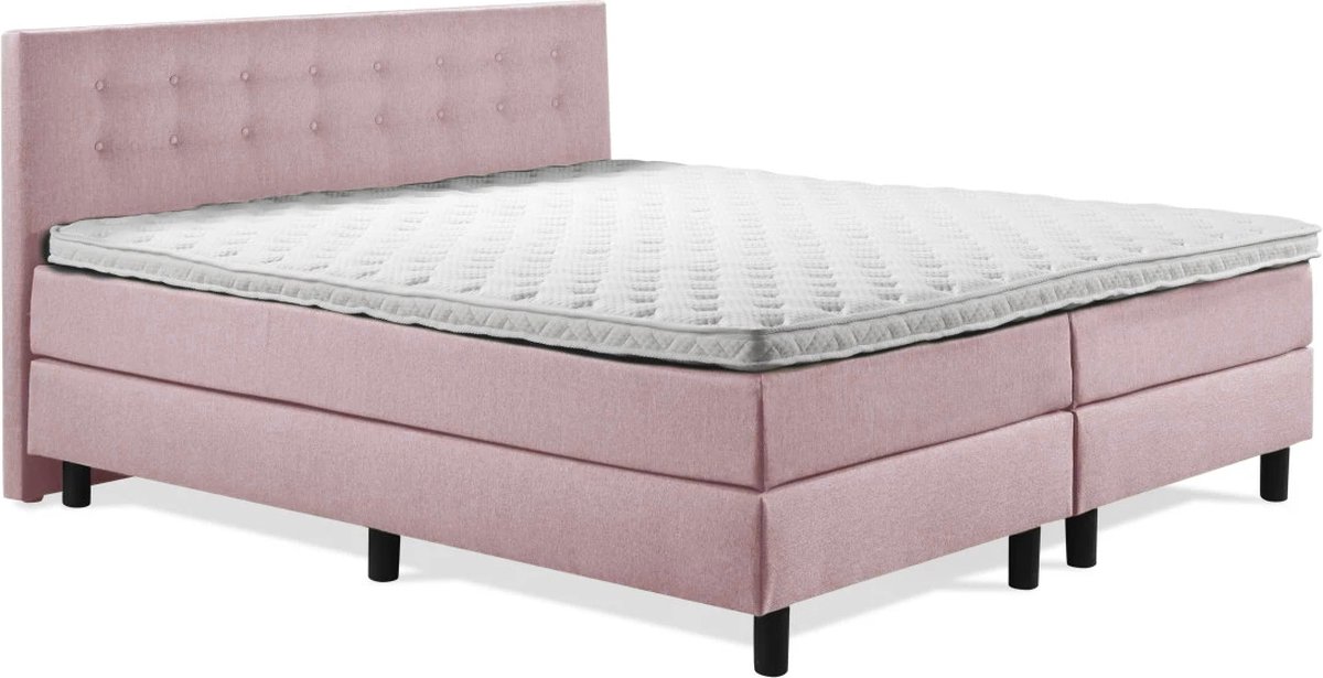 Boxspring Luxe 160x220 Knopen Oud Roze