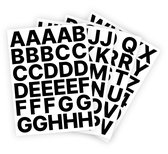 Letter stickers / Plakletters - Stickervellen Set - Zwart - 4cm hoog - Geschikt voor binnen en buiten - Standaard lettertype - Glans