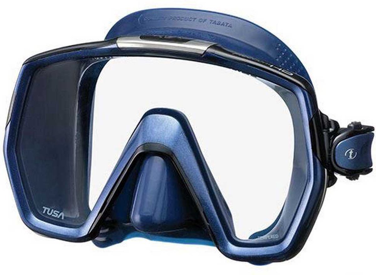 TUSA Freedom HD M1001QID – Premium snorkelmasker & duikbril van hypoallergeen siliconen met breed panoramisch zicht en één venster – Zwart/Intens Blauw – M1001QID ID