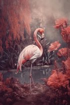 Flamingo aan het water #5 poster - 50 x 70 cm