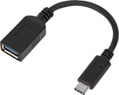 MMOBIEL USB-C USB 3.1 Type C Male naar USB 3.0 A Female OTG Data Connector kabel - 10 cm - (ZWART)