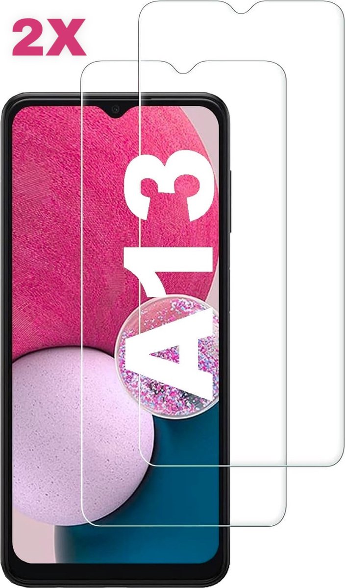 AziLine Screenprotector 2X geschikt voor Samsung Galaxy A13 4G - 9H Luxe Tempered Glas 2X Bescherming A13 - Premium Kwaliteit Glas Schermbescherming geschikt voor Samsung Galaxy A13 4G