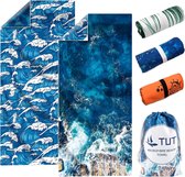 Strandhanddoek 80 x 160 cm microvezel strandlaken sneldrogend zandvrij absorberende sporthanddoek voor strand zwembad watersport yoga fitness reizen