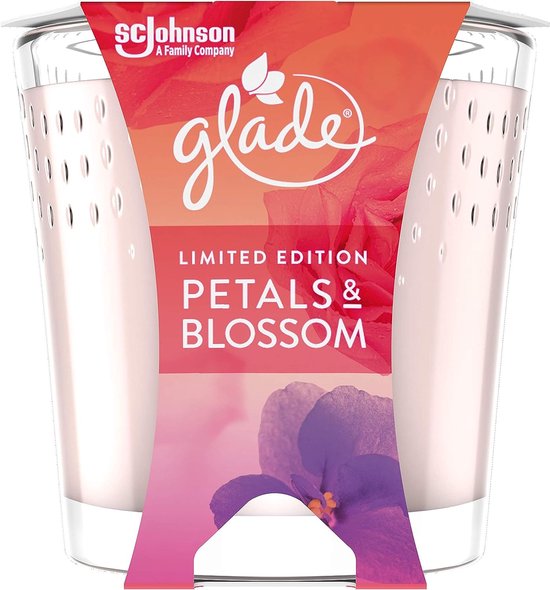 (Brise) geurkaars in glas, Petals & Blossom, tot 30 uur brandduur, verpakking van 6 (6 x 129 g)