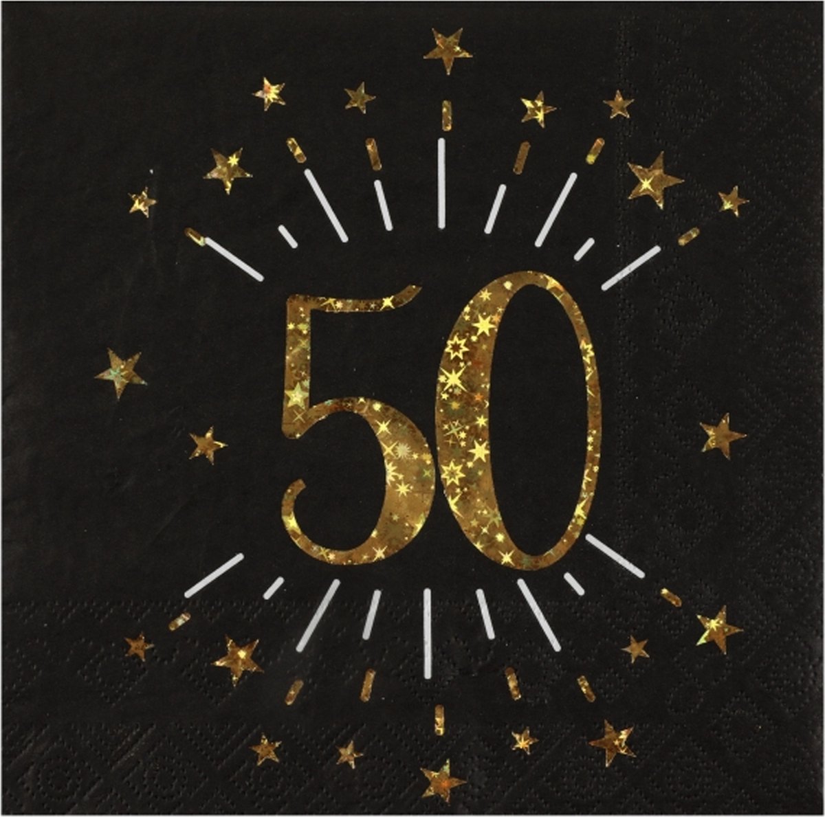 Santex Verjaardag feest servetten leeftijd - 10x - 50 jaar - goud - 33 x 33 cm - Abraham/Sarah