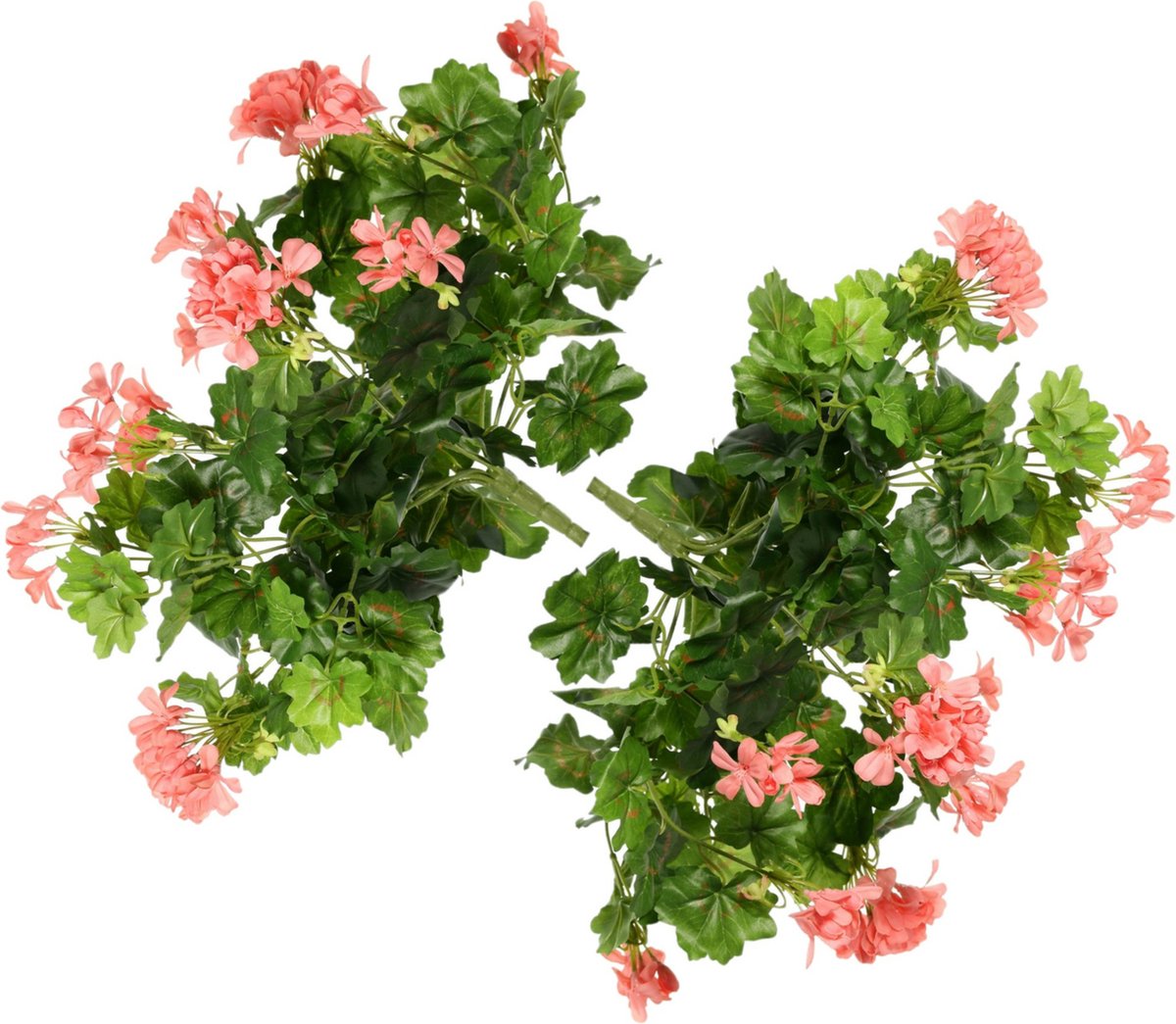 Topart Kunstbloemen boeket Oostenrijkse Geranium lichtroze 40 cm - 2x - Kunstplanten met bloemen