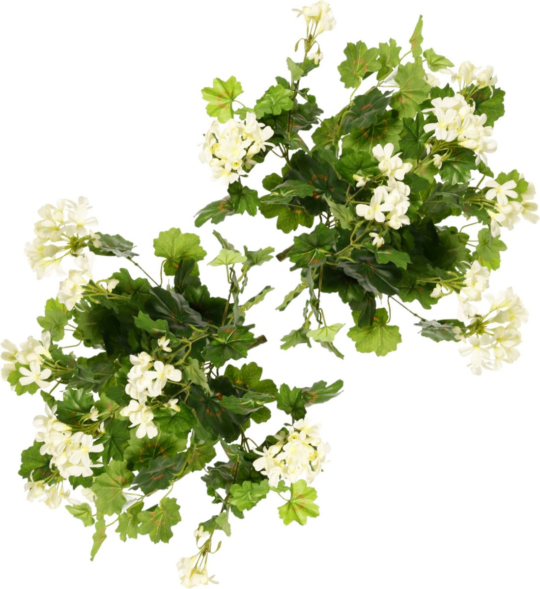 Topart Kunstbloemen boeket Oostenrijkse Geranium wit 40 cm - 2x - Kunstplanten met bloemen