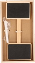 Talen Tools Plantetiketten/plantenlabels - 8x - krijtbord - hout - 20 cm - steeketiketten