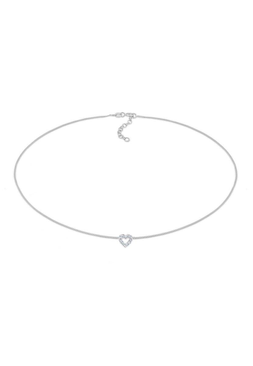 Elli - Halsketting - Dames Choker Hart hanger liefde met kristal in 925 sterling zilver - Dames