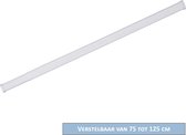 AquaVive douchestang - Verstelbaar 75 tot 125 cm - Klembevestiging - Ovaal - Wit