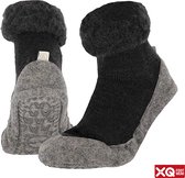 XQ - Chaussettes pantoufles unisexe - Anthracite - Chaussettes pantoufles femmes - Chaussettes pantoufles hommes