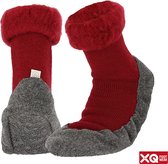 XQ - Slofsokken Unisex - Rood - Slofsokken dames - Slofsokken heren