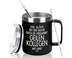 Afscheidsgeschenk collega's, mannen, vrouwen, kleine cadeaus afscheid collega's, collega's, cadeau voor nieuwe baan, mok met spreuk, 350 ml dubbelwandige vacuüm campingbeker, 350 ml roestvrijstalen mok Afscheidsgeschenk collega's, mannen, vrouwen, kleine cadeaus afscheid collega's, collega's, cadeau voor nieuwe baan, mok met spreuk, 350 ml dubbelwandige vacuüm campingbeker, 350 ml roestvrijstalen mok