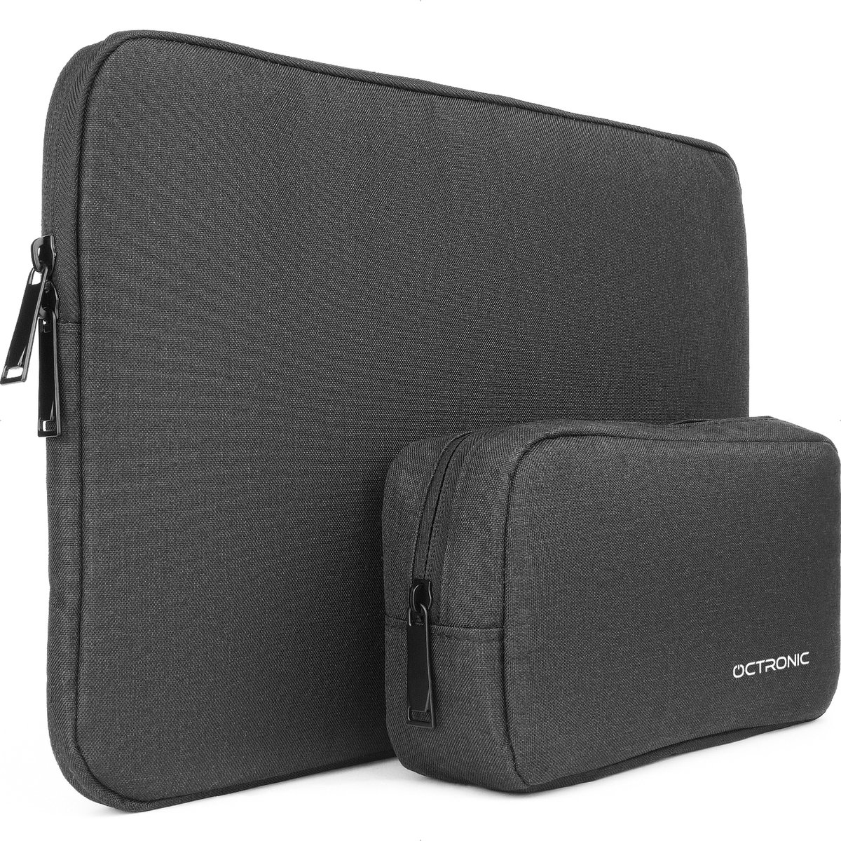 Laptophoes 14 inch - Laptop Sleeve geschikt voor MacBook Pro 14 inch - Tablet Hoes - met kabel organizer etui - Zwart