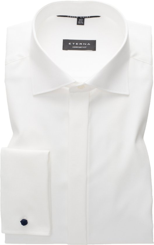 ETERNA comfort fit overhemd - twill - ecru - Strijkvrij - Boordmaat:
