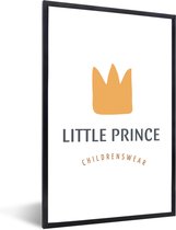 Fotolijst incl. Poster - Little prince childrenswear - Spreuken - Jongen - Quotes - Kinderen - 40x60 cm - Posterlijst