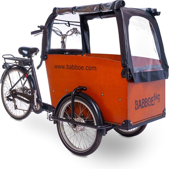 Regentent Luxe Zwart INCLUSIEF Stokkenset - ALLEEN geschikt voor de Babboe Big bakfiets - Qiewie van Qiewie — afbeelding 2