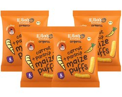 Ella's kitchen Gepoft Smikkelstengels 6+ m Wortel Pastinaak 20 gr - 4x 20 gr - Voordeelverpakking