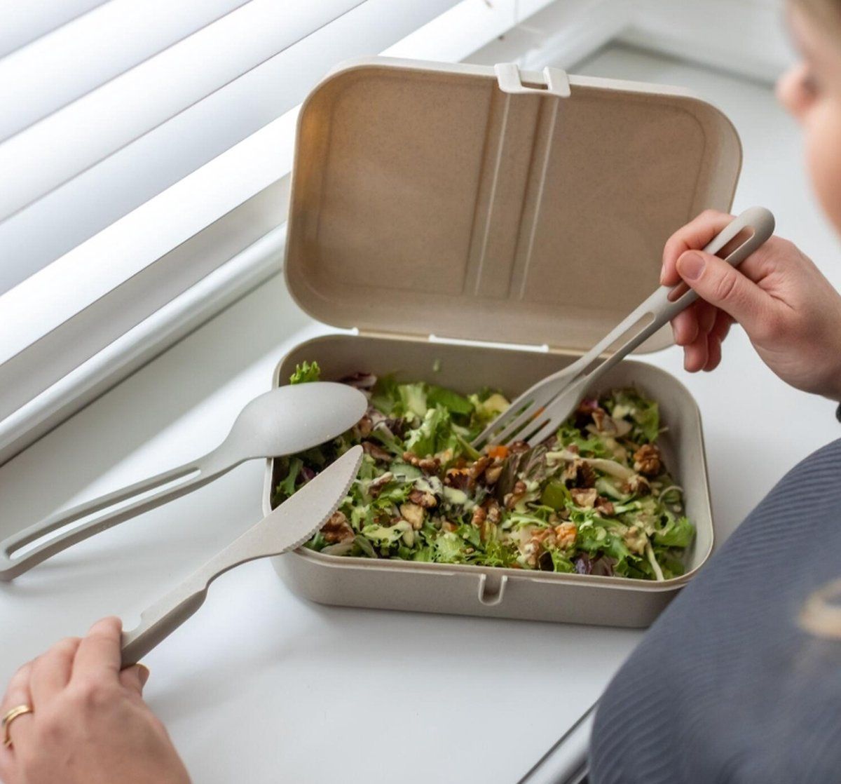 Set de boîtes à lunch Klikk avec couverts