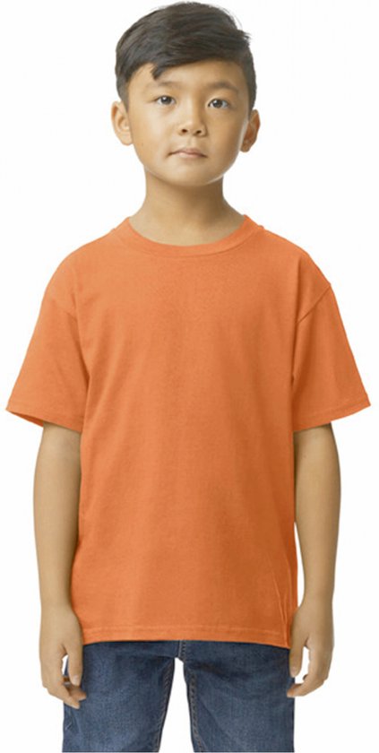 T-shirt Kind 9/11 years (L) Gildan Ronde hals Korte mouw Orange 100% Katoen