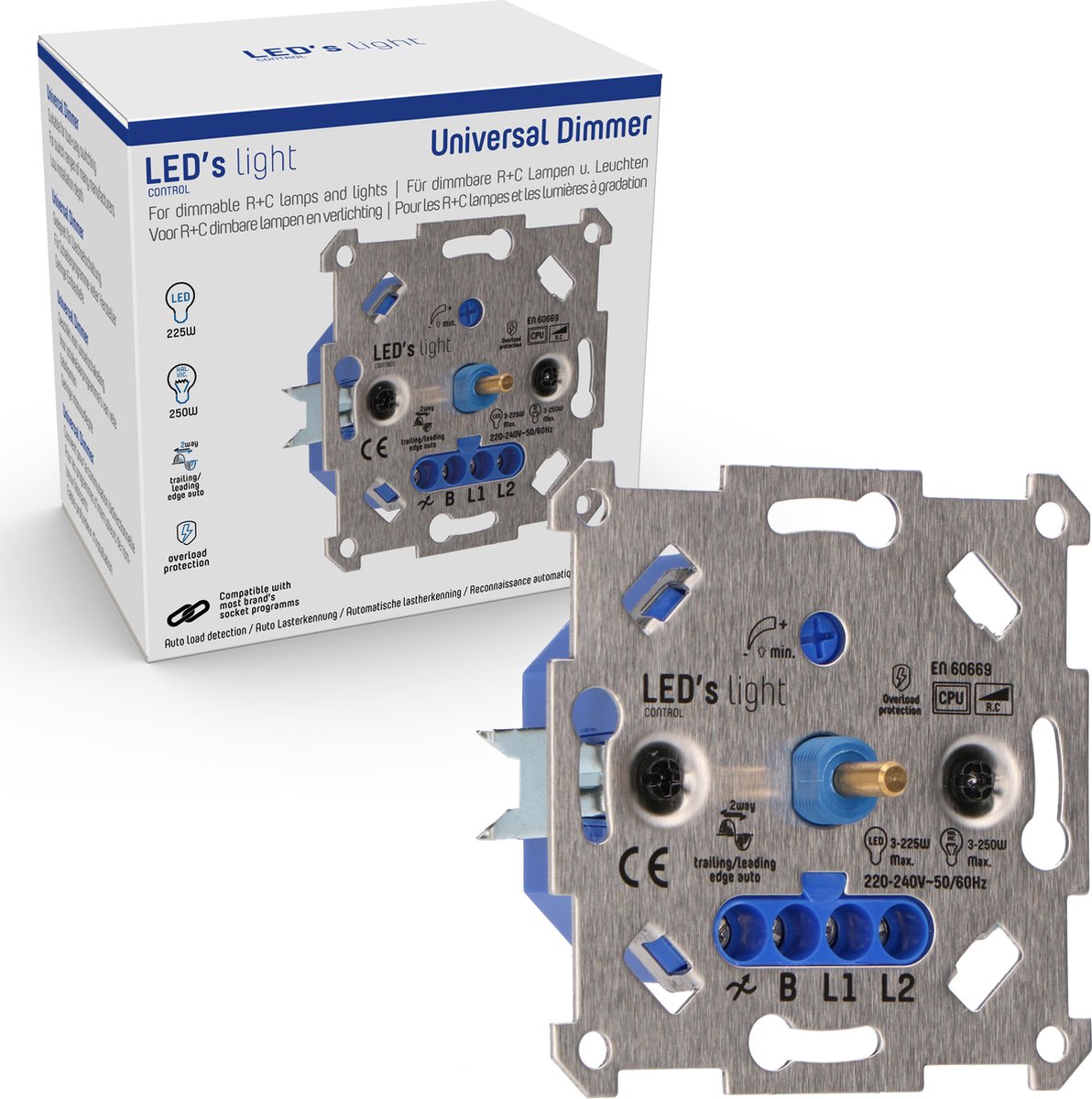 LED Dimmer zwart 3300W complete universele set geschikt voor alle