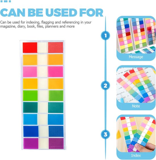 Sticky Index Tabs 180 stuks 9 kleuren