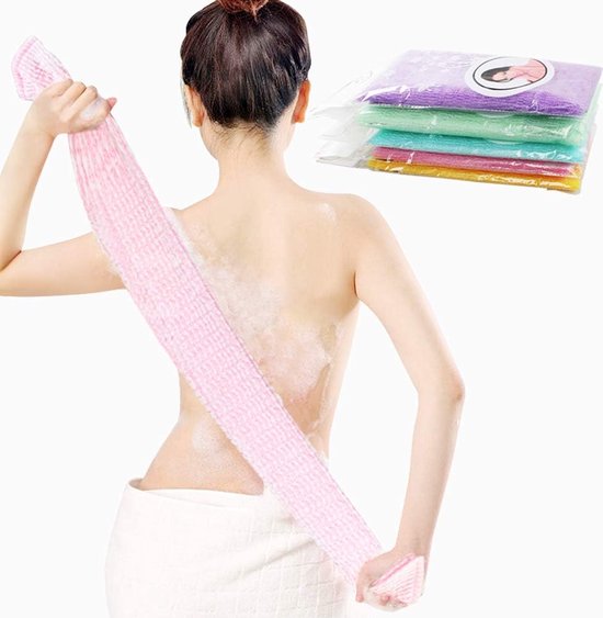 5 stuks peeling-badhanddoek nylon Japanse peeling lichaam douche exfoliërende washandjes handdoek lichaam douche reinigingssponzen voor dames en heren
