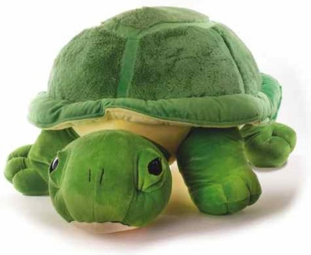 Inware pluche schildpad knuffeldier - groen - staand - 53 cm