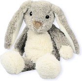 Inware pluche konijn/haas knuffeldier - grijs - zittend - 17 cm - Dieren knuffels