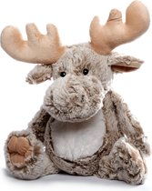 Inware pluche eland rendier knuffeldier - grijs - zittend - 26 cm - Dieren knuffels